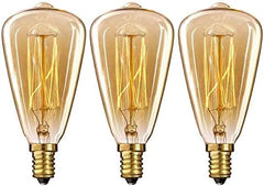 Aidencor 40W Vintage Edison Candle Bulb E14 Dimmable ST48, Pack of 2