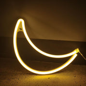 Moon Neon LED Wall Light, USB Powered Moon Shaped Decorative Neon Sign for Bedroom, Party & Festive Décor