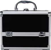 Makeup Vanity Travel Organizer Box with Mirror, Black Portable Beauty Cosmetic Case