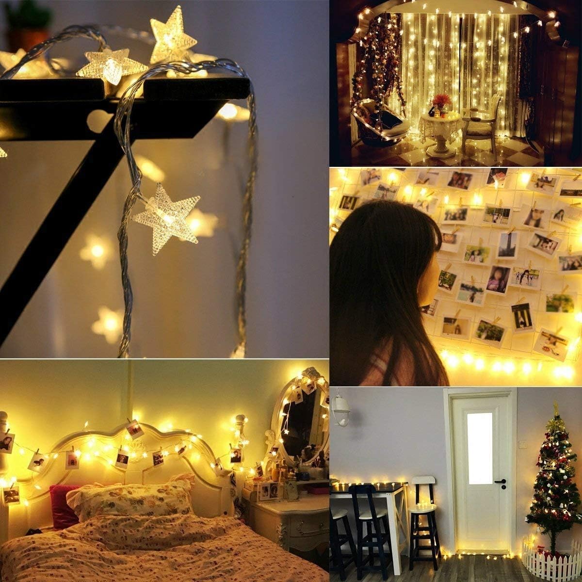 Clerance Sale -LED String Lights, Mains Powered 20 LED Star Christmas Lights with Remote Control 300cm, 8 Modes Fairy Lights for Girls Bedroom, Xmas Lights for Christmas Decoration Indoor Outdoor