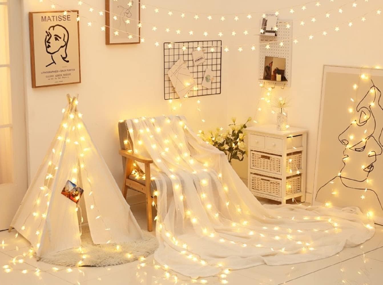 Clerance Sale -LED String Lights, Mains Powered 20 LED Star Christmas Lights with Remote Control 300cm, 8 Modes Fairy Lights for Girls Bedroom, Xmas Lights for Christmas Decoration Indoor Outdoor