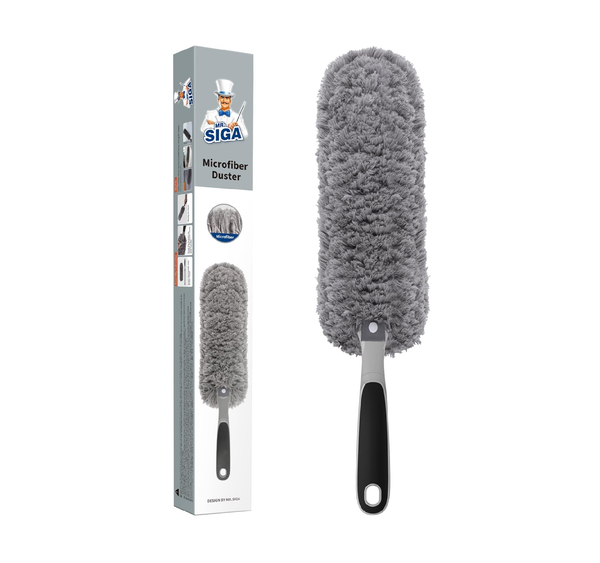 MR.SIGA Microfiber Duster – Reusable, Washable Cleaning Duster in Grey