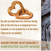 KASSIS Handmade Olive Wood Linked Hearts – 5cm Gift for Wedding, Anniversary & More