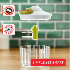 Tefal 5 Second Manual Chopper – 500ml, White & Green, Model K1330404