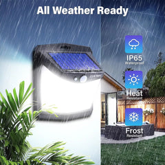 Solar Power PIR Motion Sensor Wall Light 128 LED Garden Outdoor Security Lamp UK