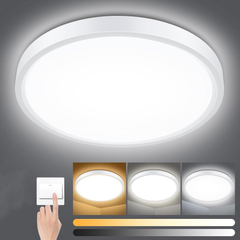 Dimmable LED Ceiling Light Panel – 24W, 2200LM, 3000K–6000K, IP54 Waterproof, Round Flush Mount for Bedroom, Bathroom, or Kitchen