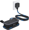 Travel Extension Lead with USB, 2 Outlets & 3 USB (1 Type-C), 1.2M Cord for Cruise, Hotel, Home