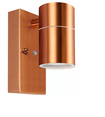 Outdoor Wall Light Dusk Till Dawn Sensor Copper Finish Stainless Steel Up and Down Shining IP65