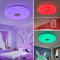 48W RGB LED Ceiling Light with Bluetooth Speaker & Remote, Music Sync, Dimmable & Smart App Control