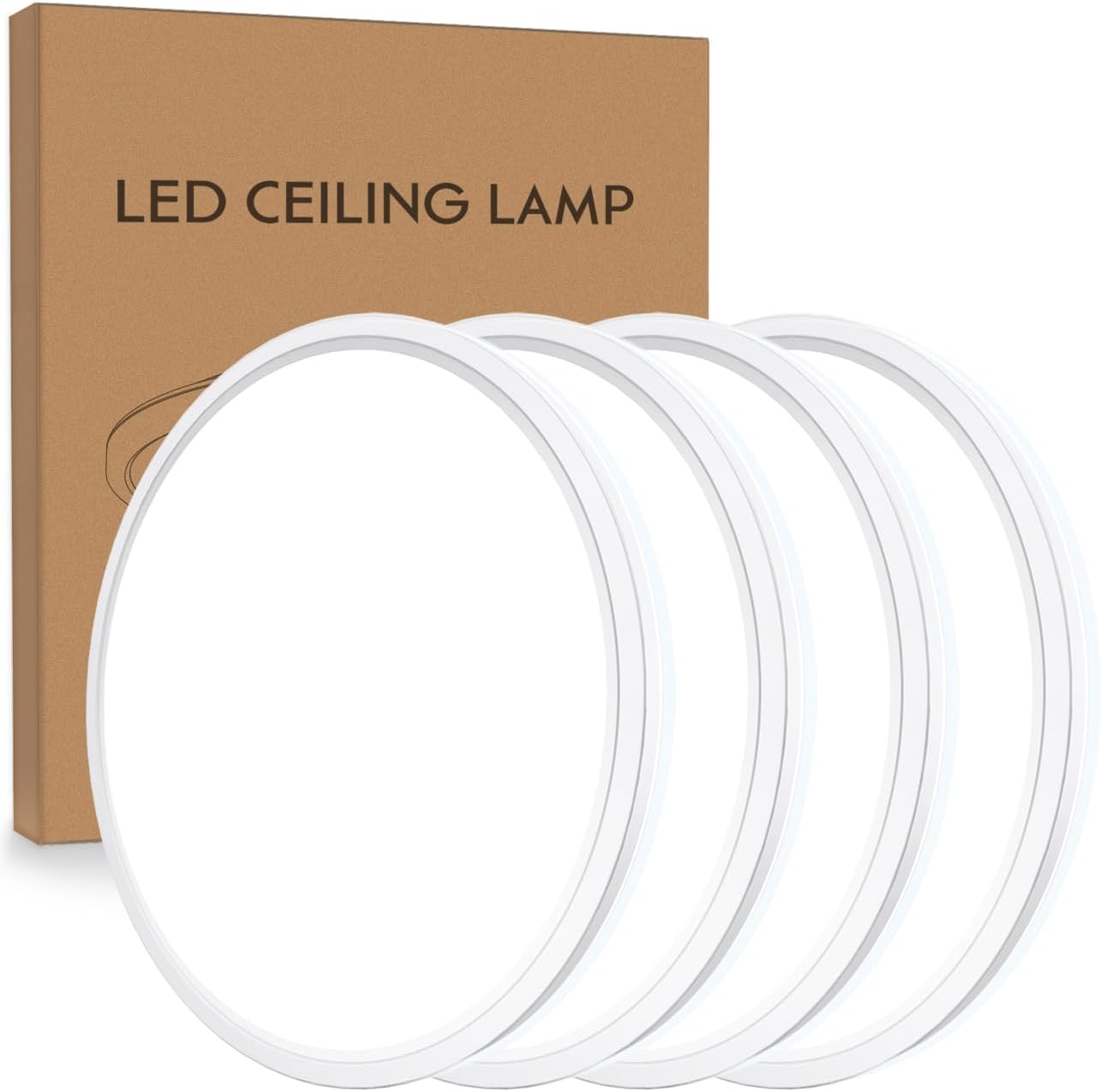 24W Dimmable LED Ceiling Light – 2200LM Round Flush Mount, 3000K–6000K CCT, IP54 Waterproof Ceiling Light for Bathroom, Kitchen, Bedroom, Living Room & Hallway