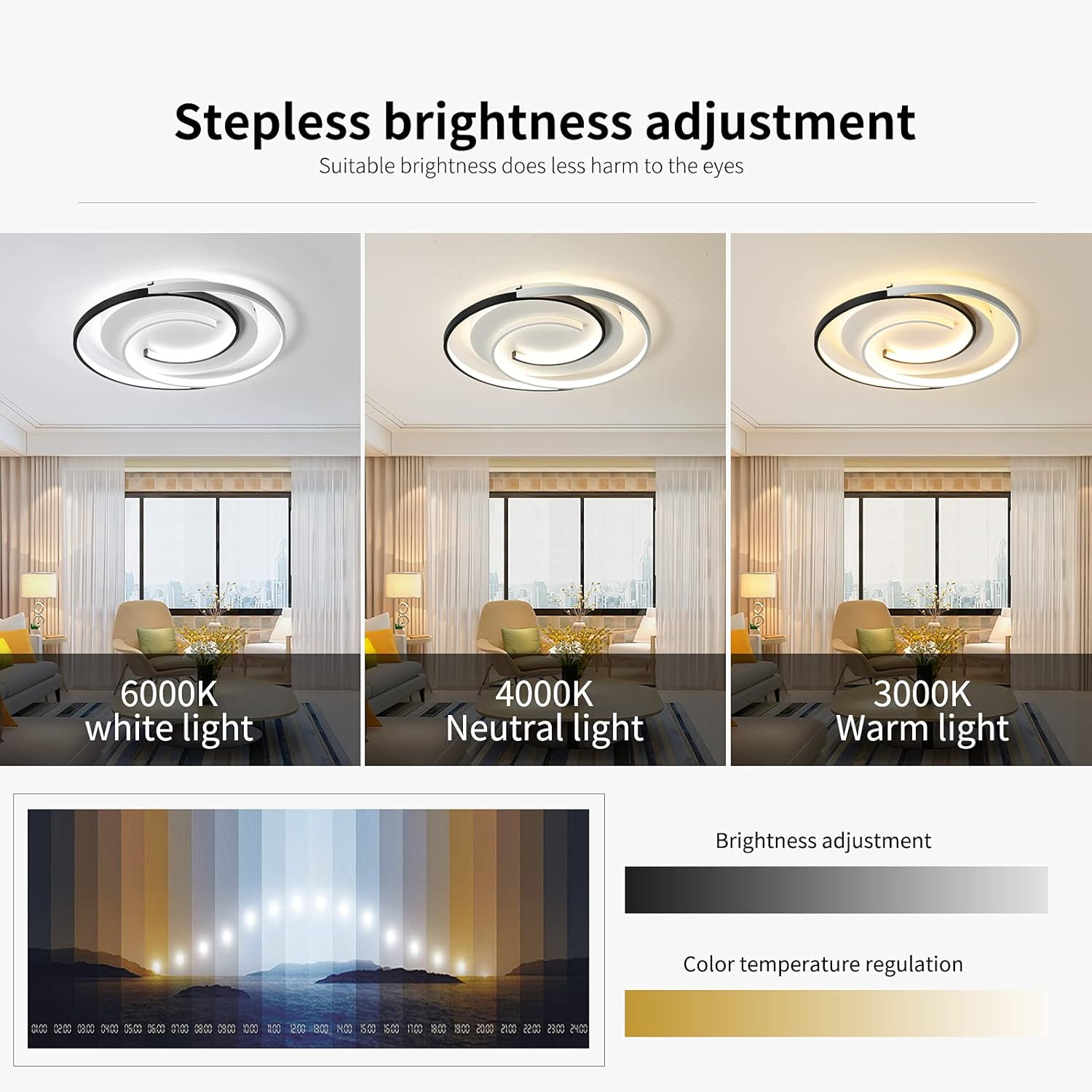 Modern 36W LED Square Ceiling Light with Remote Control