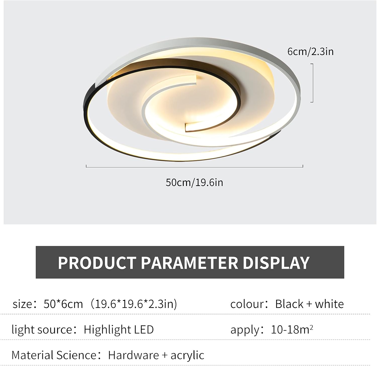 Modern 36W LED Square Ceiling Light with Remote Control