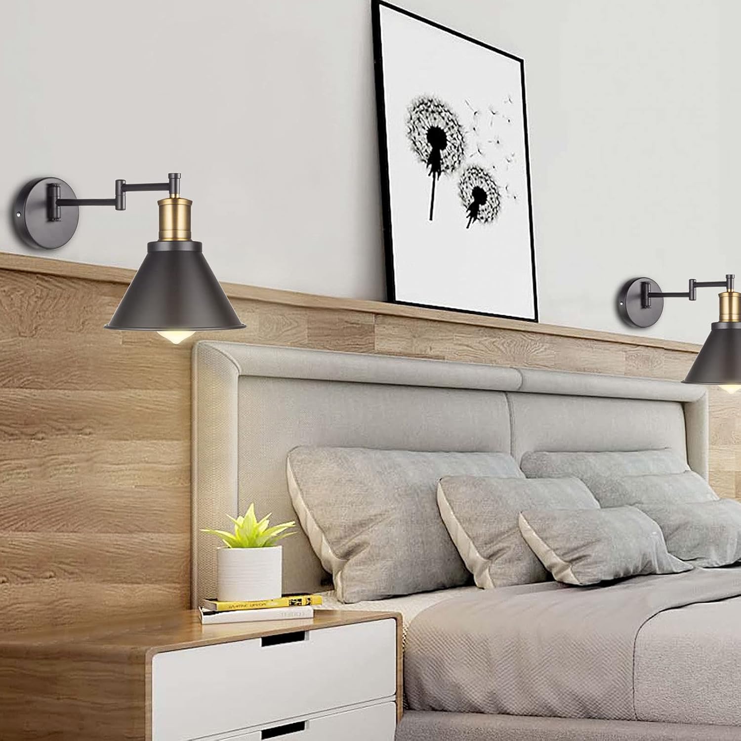 Adjustable Black Bronze Swing Arm Wall Lamp E27