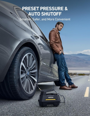 12V Portable Car Tyre Inflator – 100W Air Compressor Pump with Gauge & LED Light