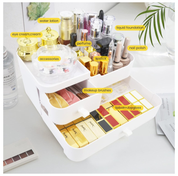 White Makeup Organizer Box with Drawers – Skincare & Cosmetic Storage Case
