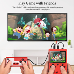 Retro Handheld Game Console with 500 Built-In Games, 3” Screen, Rechargeable (Red)