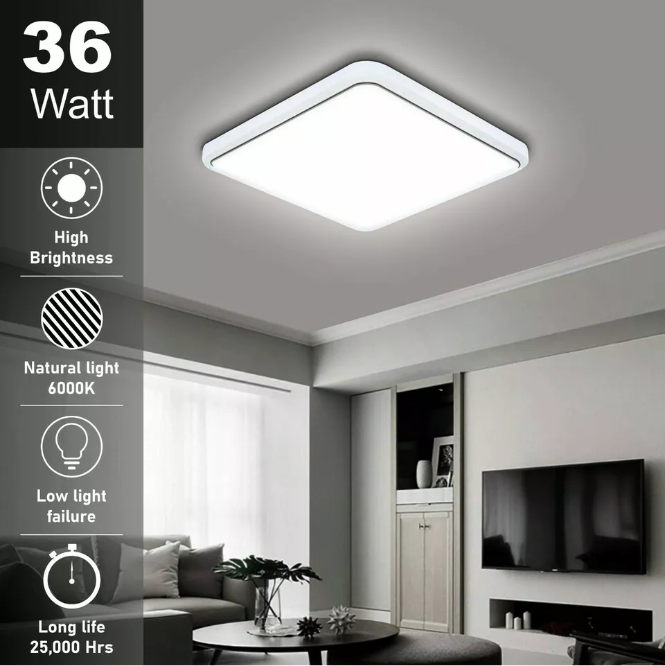 LED Ceiling Panel Light 12W-72W Modern Square Lamp