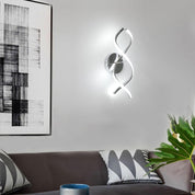 Modern Chrome Spiral LED Wall Lamp – 24W Cool White Light