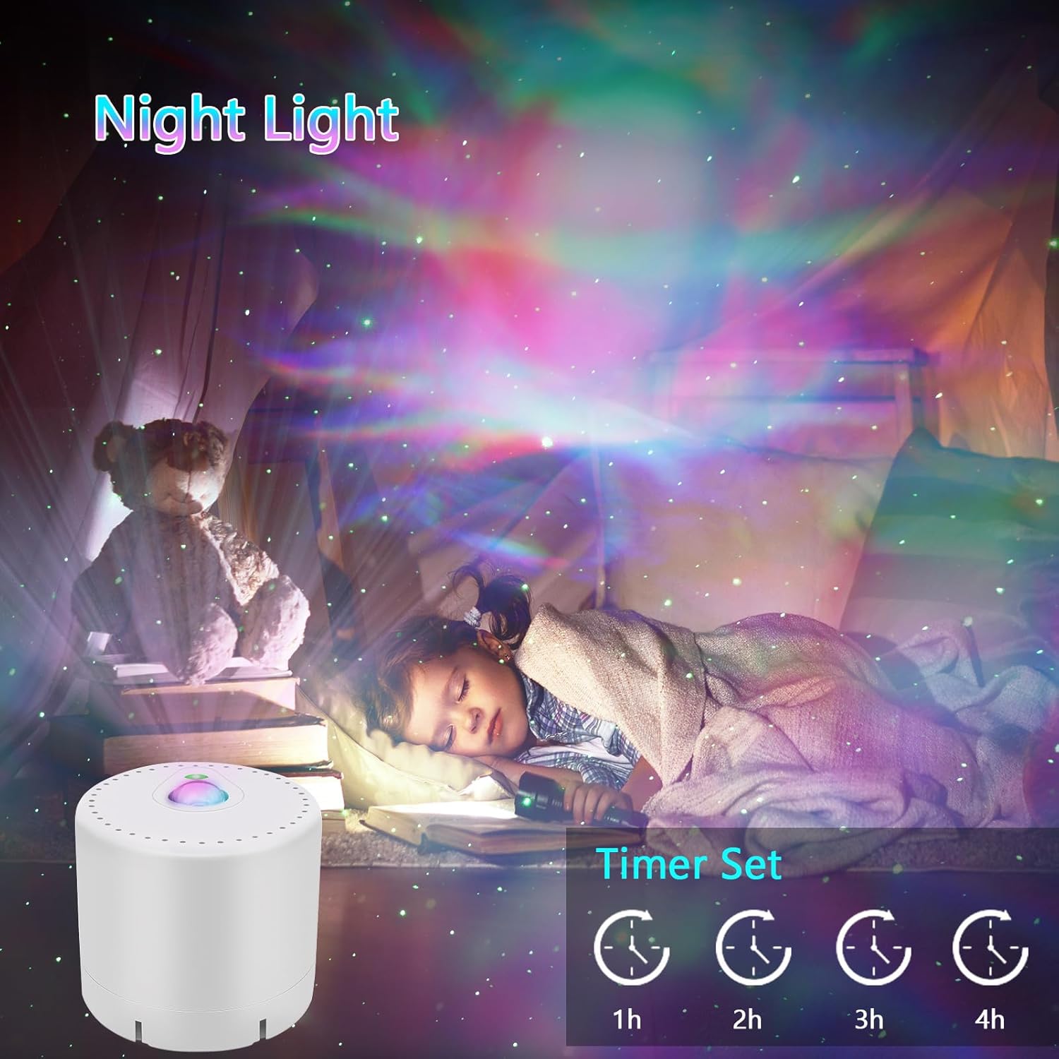 LED Galaxy Projector with Remote, Timer & Aurora Lights