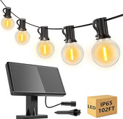 100FT Outdoor LED String Lights, Waterproof, 52 Bulbs