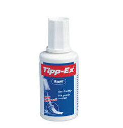 Correction Fluid Bottle – 20ml White Quick-Dry Liquid for School & Office Use