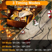 29.2M 220 LED Plug-in Fairy String Lights – Warm White, Remote, 8 Modes
