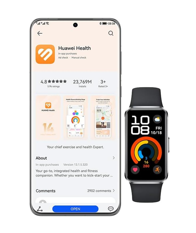 Smartwatch 14-Day Battery, AI Fitness Tracker, Sleep & HRV Monitor, Black