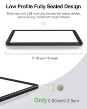 36W Square LED Ceiling Light, 3300LM, 5000K Daylight, IP44 Waterproof, Slim Black Design