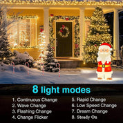 2 Pack Solar Christmas Fairy Lights 200 LED Outdoor