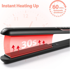 Haglater 2-in-1 Hair Straightener & Curler – Ceramic Flat Iron with LCD & Adjustable Heat