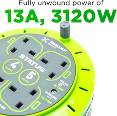 2 Socket Cable Reel – 110V 16A Heavy-Duty Extension Lead with Thermal Cut-Out