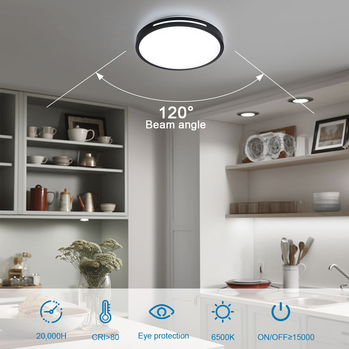 Modern Round LED Ceiling Light – 12W/18W, Cool White