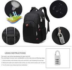 Extra Large Anti-Theft Laptop Backpack – USB Charging Business Travel Bag