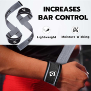 Weight Lifting Straps 60cm – Cotton Gym Wrist Straps with Padded Gel Grip Support