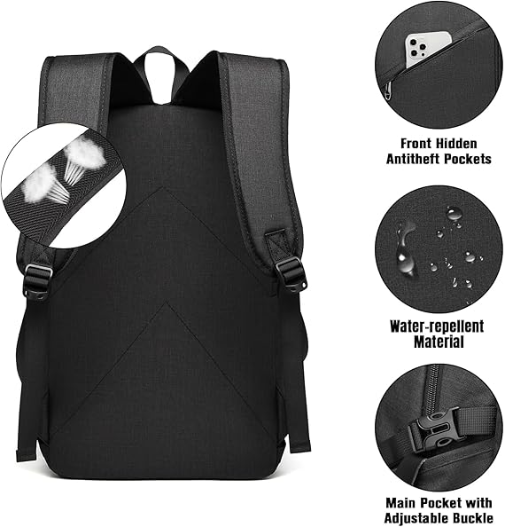 Anti-Theft Laptop Backpack – 15.6" USB Charging Travel & Work Rucksack Unisex
