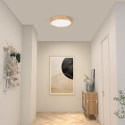 LED Ceiling Light, 12W Wood Grain Flat Small Round Nordic Flush Ceiling Light for Bedroom Living Room Kitchen Bathroom Lights