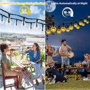 Solar Garden String Lights – 60 LED Crystal Ball, 12M, 8 Modes, IP65 Waterproof, Warm White