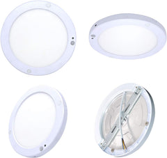 Ultra Slim Motion Sensor LED Ceiling Panel Light PIR + Light Sensor Round Ceiling Porch Light Indoor 18W 1800lm Cool White 240V