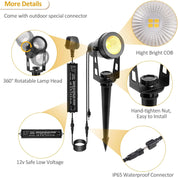 18 W Mains Powered Garden Spotlights – 6 Warm-White LEDs