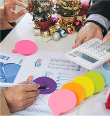 8 Pads Bubble Speech Sticky Notes – 75x75mm Bright Self-Stick Memo Pads