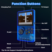 Retro Handheld Game Console with 100 Classic 16-Bit Games, 2.8" Screen, Blue