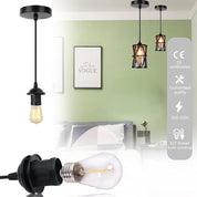 2 Pack E27 Pendant Light Fitting Ceiling Rose Pendant Modern Light Pendant Fitting Ceiling Fitting Set for Ceiling Pendant Light with 1M Cable