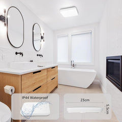 Ceiling Lights 24W, 2400lm Super Bright Square LED Ceiling Light, Daylight White 5000K, IP44 Waterproof