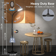 Keepsmile LED Floor Lamp – Dimmable Standing Lamp with Remote & Adjustable Gooseneck