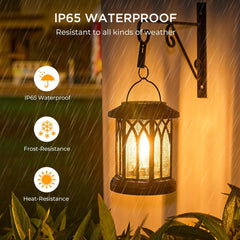 2 Pack Solar Hanging Lanterns – Outdoor Waterproof Garden Lights