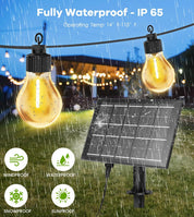 Solar String Lights Outdoor 15M/50FT – USB & Solar Powered Garden Festoon Lights