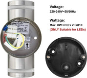 2x Outdoor Up Down Wall Lights