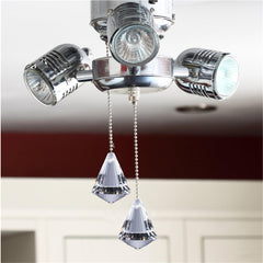 2 Pieces Pull Chain Extension with Connector for Ceiling Light Fan Chain, 1 Meter Long Each Chain (Crystal Cone)