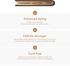 Premium Hair Straightener – Bright Copper/Nickel Finish, Smooth Styling Flat Iron for Sleek, Shiny Hair