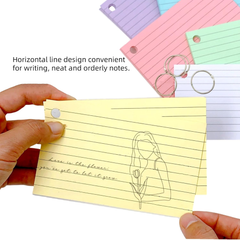 300 PCS Flash Cards 5x3 Inch with 6 Rings – Kraft Paper Revision Note Cards
